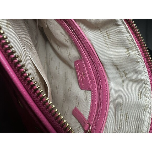 Juicy Couture Pink Crossbody Bag Leather Look Heart Charm Gold Designer Purse - Picture 5 of 7